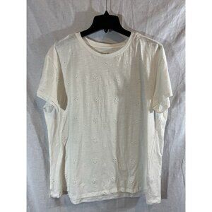24/7 Maurice’s Women’s XXL White Eyelet Short Sleeve T-Shirt